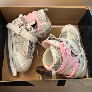 DBX Bolt Pink and White Ice Skates
